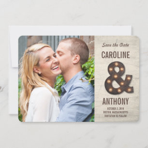 Marquee Ampersand Photo Enregistrer La Carte Date