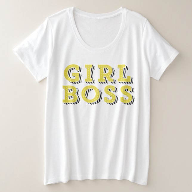 Marquee Jaune Typographie Girl Boss Déclaration (Design devant)