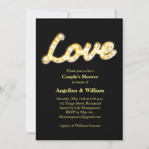 Marquee Lights Invitation de douche de couple