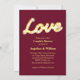 Marquee Lights Invitation de douche de couple