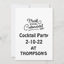 Marquer votre agenda Cocktail party Invitation