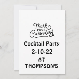 Marquer votre agenda Cocktail party Invitation