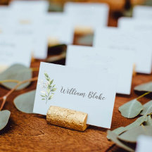 Marques places Mariage thème Eucalyptus, Champêtre