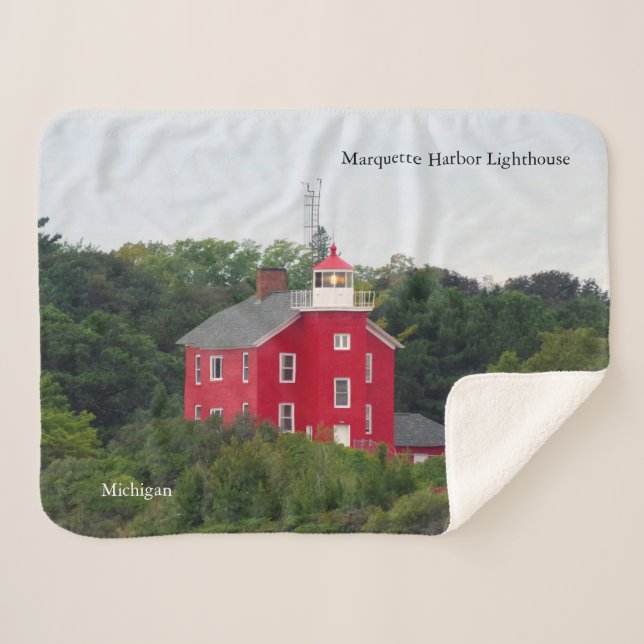 Marquette Harbour Lighthouse sherpa couverture (Devant (Horizontal))