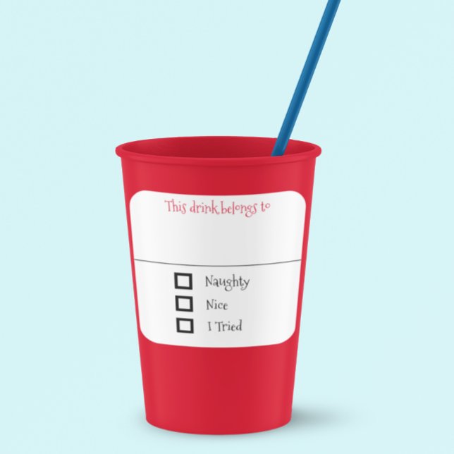 Marqueur autocollant pour boissons Nom drôle Noël  (Créateur téléchargé)