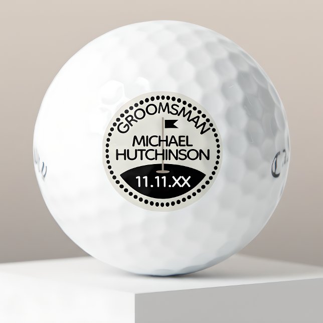 Marqueur de balle de golf de mariage avec nom de g (Créateur téléchargé)