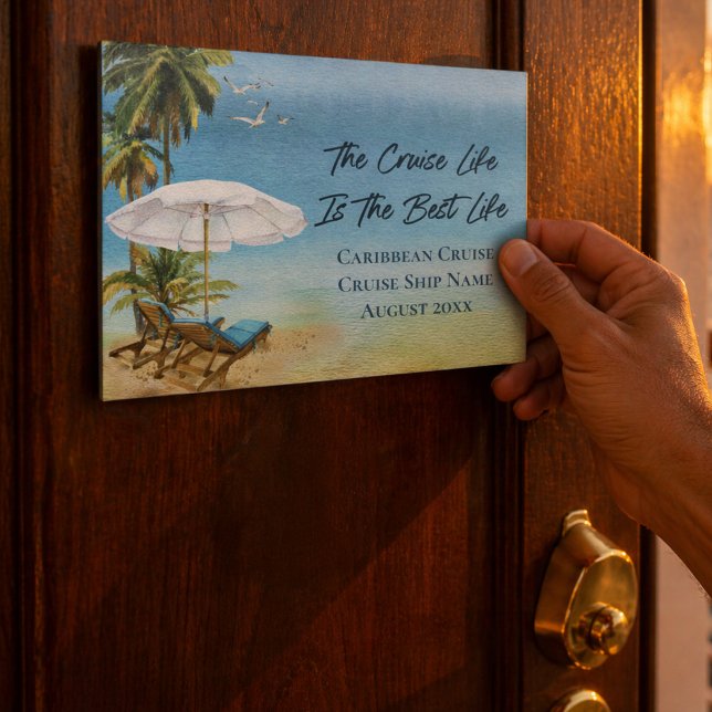 Marqueur de porte de cabine de croisière aux Caraï (Cruise Ship Decorating Idea. Cruise ship magnet. Caribbean, other cruises. Find your cabin door.  )