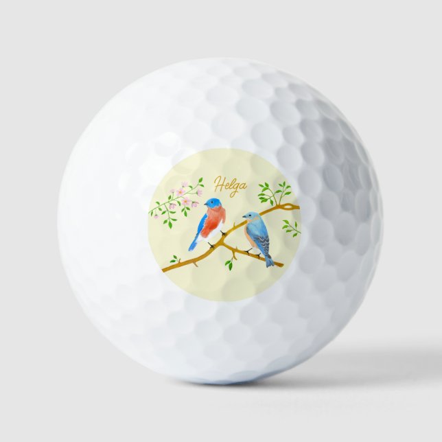 Marqueurs de balle de golf Bluebirds jaune pâle (Recto)