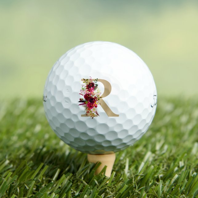 Marqueurs de balle de golf R Floral (T-shirt Insitu)
