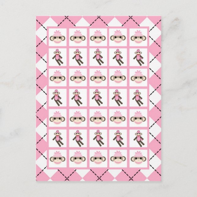 Marqueurs de carte de bingo Jacquard rose Sock Mon (Devant)
