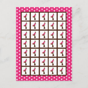 Marqueurs de carte de bingo Pink Mod Maman Pois