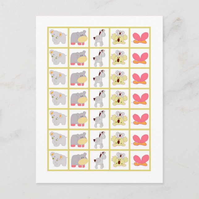 Marqueurs de cartes de bingo Animaux de punch trop (Devant)