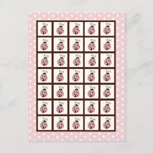 Marqueurs de cartes de Bingo rose Ladybug