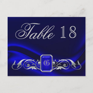 Marquis Blue Jewel Numéro de table Carte postale
