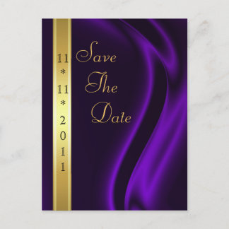 Marquis Purple Silk Gold Enregistrer La Date Carte