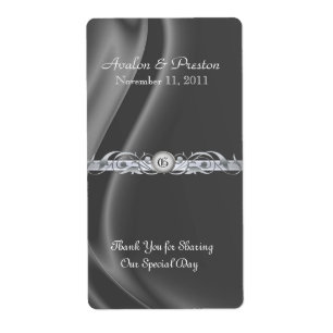 Marquis Silver Scroll Wine Mariage Étiquette
