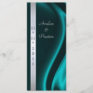 Marquis Turquoise Soie Soie Programme de mariage e
