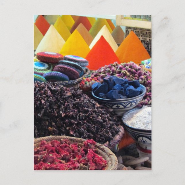marrakech marché épices carte postale (Devant)