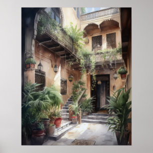 Marrakech Maroc Peinture Art Imprimer Poster