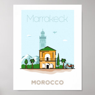 Marrakech poster voyage ville - Maroc voyage