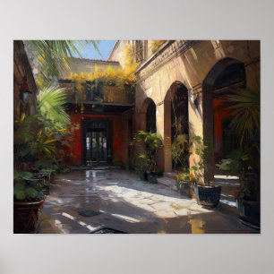 Marrakech Riad Maroc Art Print Poster