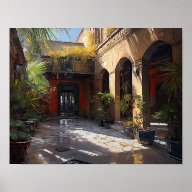 Marrakech Riad Maroc Art Print Poster (Devant)