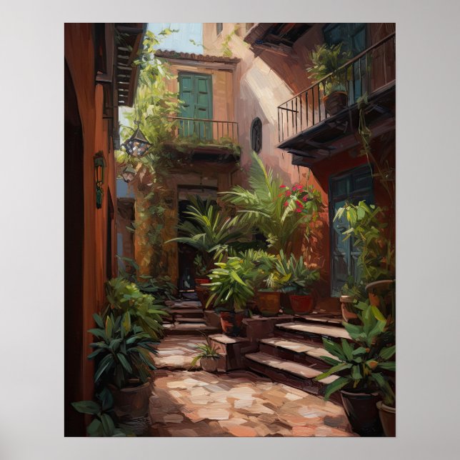 Marrakech Riad Maroc Art Print Poster (Devant)