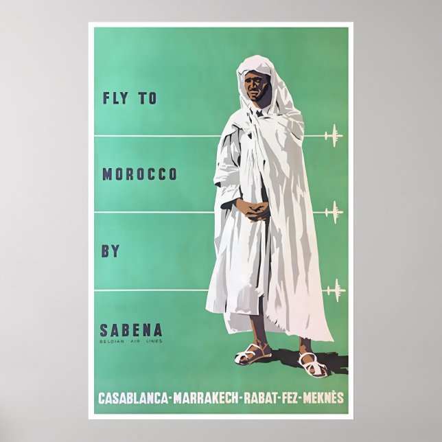 Marrakesh Art Morocco Travel Poster Casablanca (Devant)