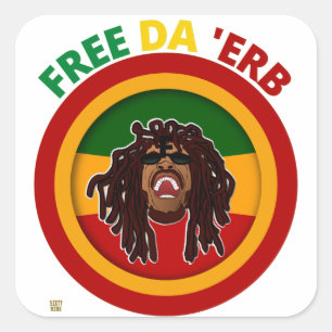 marrant autocollant carré "FREE DA 'ERB"