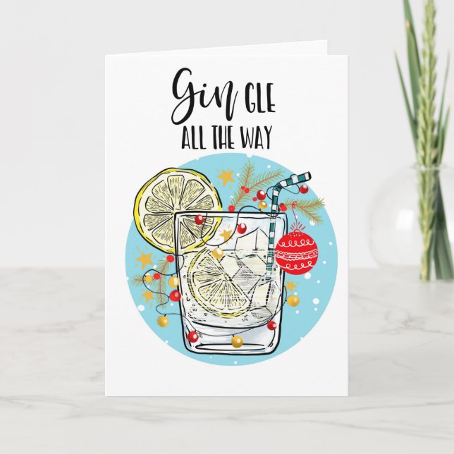 marrant la carte Gin noël jingle tout le long (Devant)