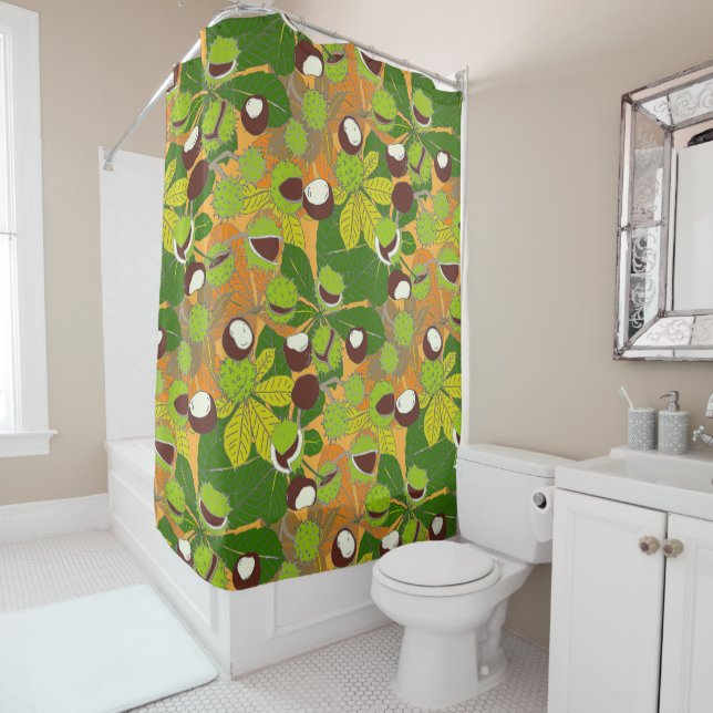 Marron d'Automne - Rideau de Douche (En situation)