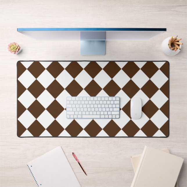 Marron et Blanc Rétro à Carreaux (Bureau 1)