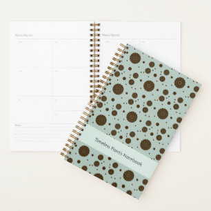 Marron foncé micro floral vert sauge