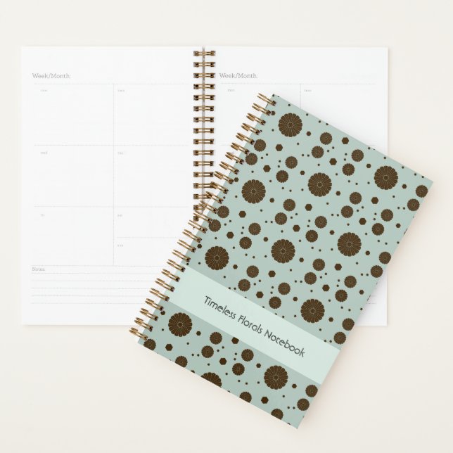 Marron foncé micro floral vert sauge (Devant avec enveloppe)