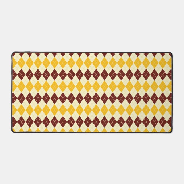 Marron - Jaune Motif Tartan Écossais (Recto)