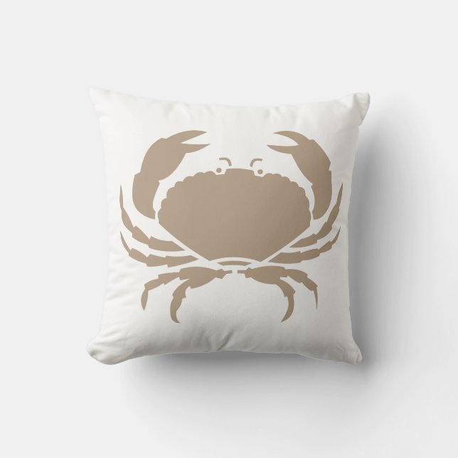 marron taupe CRABE BLANC  oreiller (Recto)