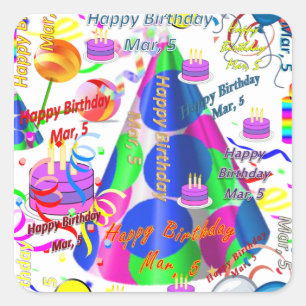 Mars, 5 Stickers Anniversaires de enfants
