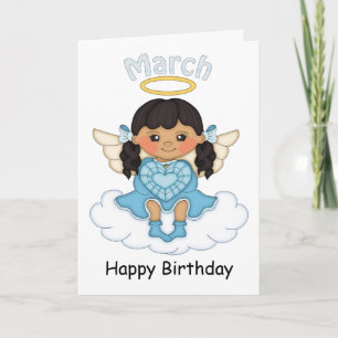 Mars Ange en pierre noire Carte d'anniversaire