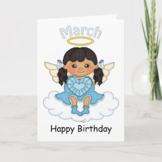 Mars Ange en pierre noire Carte d'anniversaire