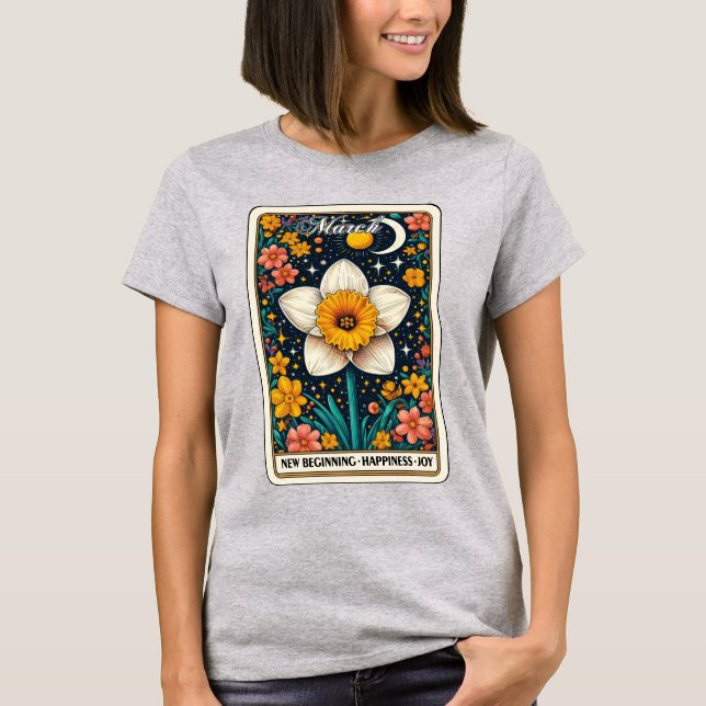 Mars Mois de naissance Daffodile T-shirt (Devant)