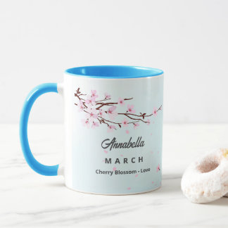 Mars Mois de naissance Fleur café Mug