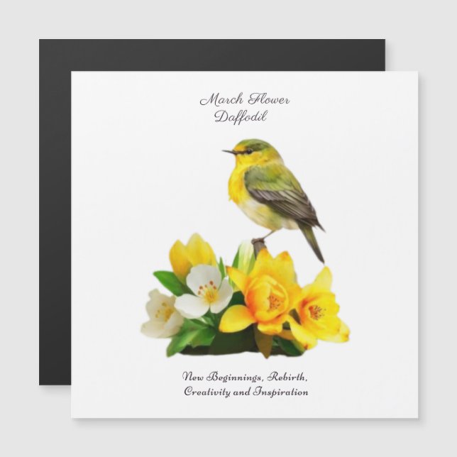 Mars Mois de naissance Fleur vibrante Cadeau d'ann (Devant / Derrière)