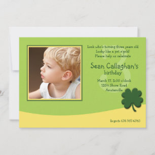 Mars Shamrock Photo Invitation d'anniversaire