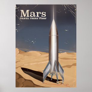 Mars - Voyage là-bas aujourd'hui affiche de voyage