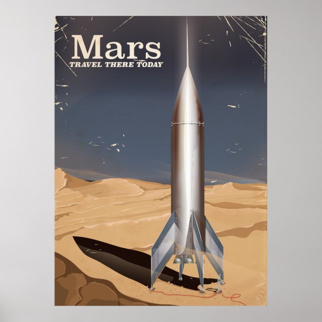 Mars - Voyage là-bas aujourd'hui affiche de voyage (Devant)