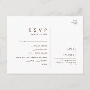 Marsala Automne Floral Blush Menu Choix Carte RSVP