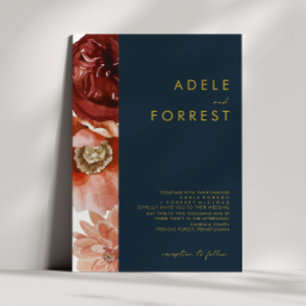 Marsala Autumn Floral   Marine Faire-part de maria