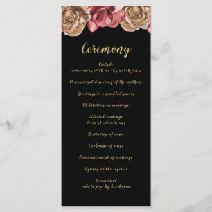Marsala Black Floral programmes de mariage