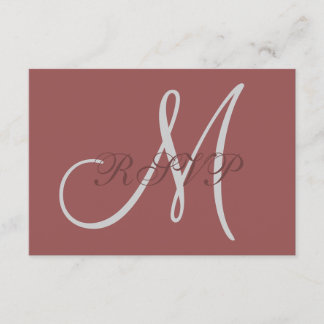 Marsala Elegant Mariage carte RSVP avec Monogramme