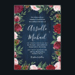 Marsala Floral Winter Rustic Wedding Invitations<br><div class="desc">Marsala Floral Winter Rustic Wedding Invitations - dispose d'un arrière - plan rustique en bois bleu marine avec verdure, roses et autres éléments floraux dans les tons rose roux, marsala, bordeaux et plus. REMARQUE : cette invitation est prédimensionnée à 4, 5 pouces par 6, 25 pouces. Une taille 5x7 est...</div>